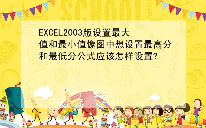 EXCEL2003版设置最大值和最小值像图中想设置最高分和最低分公式应该怎样设置?