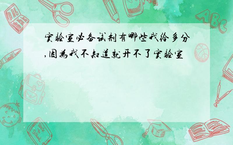 实验室必备试剂有哪些我给多分,因为我不知道就开不了实验室