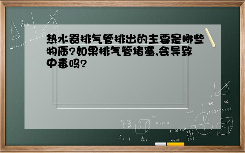 热水器排气管排出的主要是哪些物质?如果排气管堵塞,会导致中毒吗?