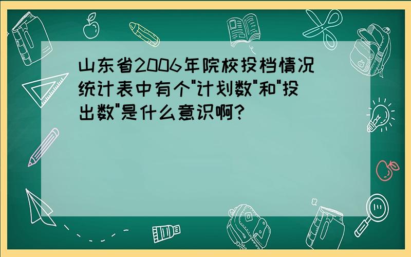 山东省2006年院校投档情况统计表中有个