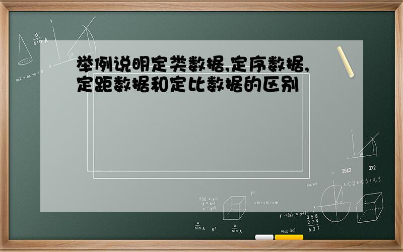 举例说明定类数据,定序数据,定距数据和定比数据的区别