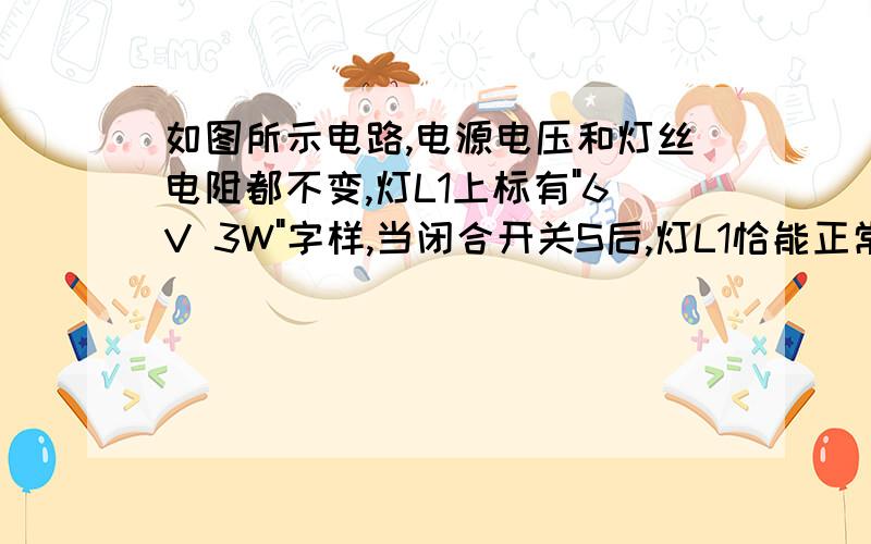 如图所示电路,电源电压和灯丝电阻都不变,灯L1上标有