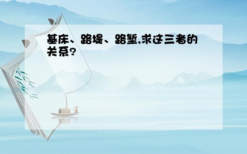 基床、路堤、路堑,求这三者的关系?