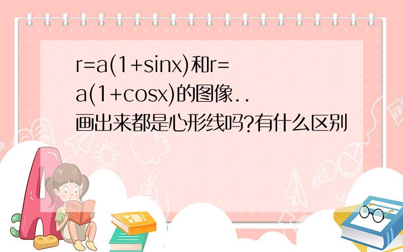 r=a(1+sinx)和r=a(1+cosx)的图像..画出来都是心形线吗?有什么区别