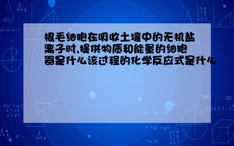 根毛细胞在吸收土壤中的无机盐离子时,提供物质和能量的细胞器是什么该过程的化学反应式是什么