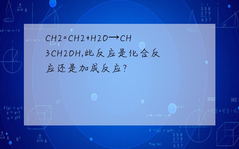 CH2=CH2+H2O→CH3CH2OH,此反应是化合反应还是加成反应?