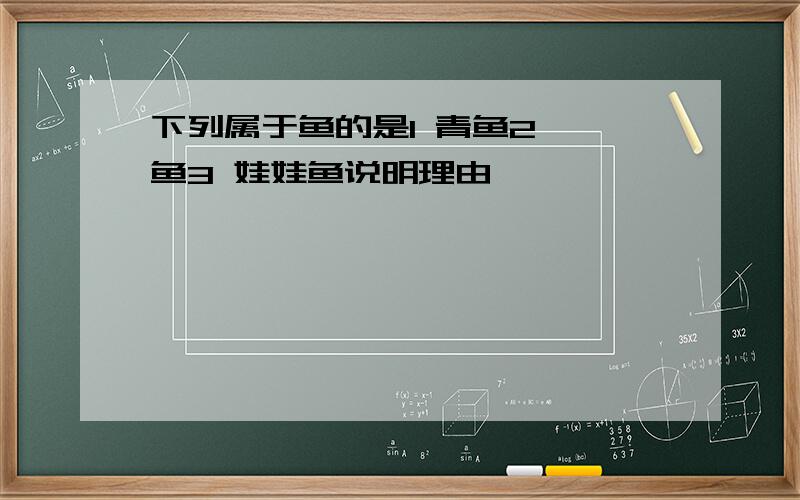 下列属于鱼的是1 青鱼2 鱿鱼3 娃娃鱼说明理由