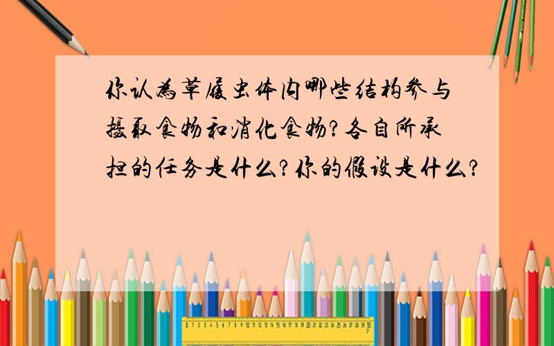 你认为草履虫体内哪些结构参与摄取食物和消化食物?各自所承担的任务是什么?你的假设是什么?