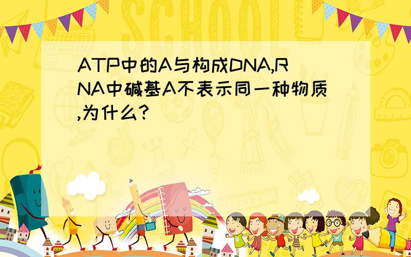 ATP中的A与构成DNA,RNA中碱基A不表示同一种物质,为什么?