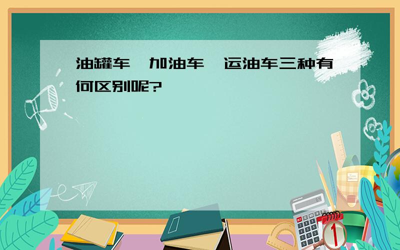 油罐车、加油车、运油车三种有何区别呢?