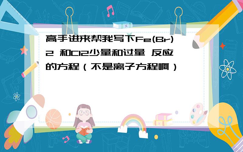 高手进来帮我写下Fe(Br)2 和Cl2少量和过量 反应的方程（不是离子方程啊）