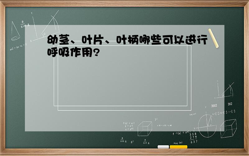 幼茎、叶片、叶柄哪些可以进行呼吸作用?