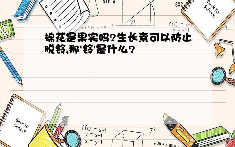 棉花是果实吗?生长素可以防止脱铃,那'铃'是什么?