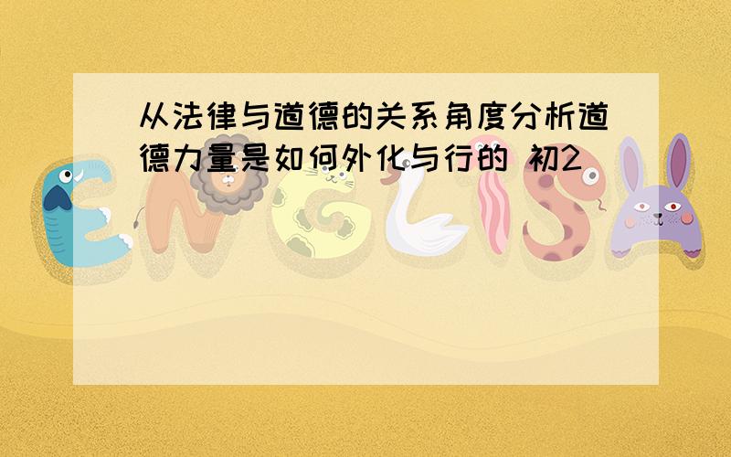 从法律与道德的关系角度分析道德力量是如何外化与行的 初2