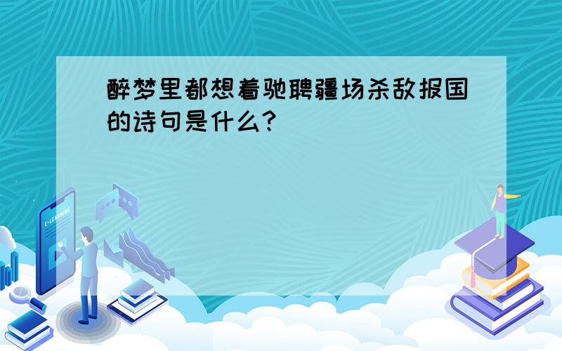 醉梦里都想着驰聘疆场杀敌报国的诗句是什么?