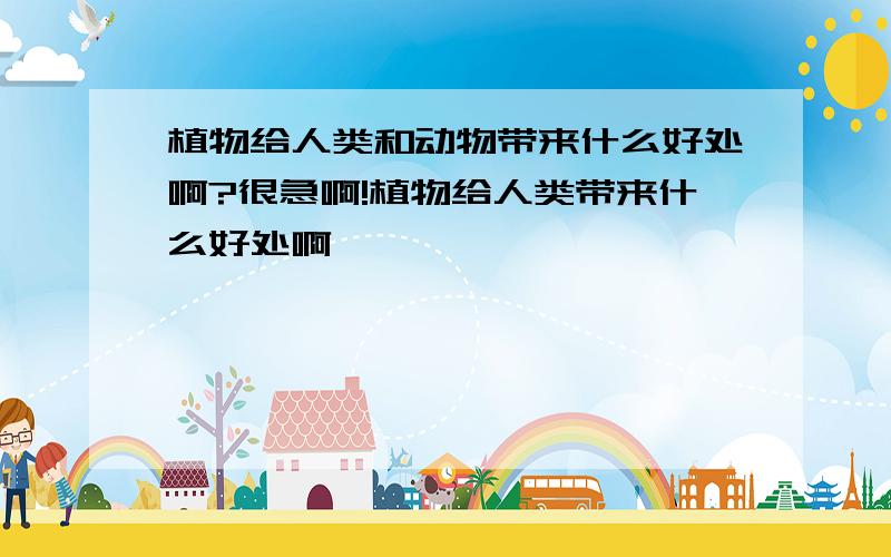 植物给人类和动物带来什么好处啊?很急啊!植物给人类带来什么好处啊