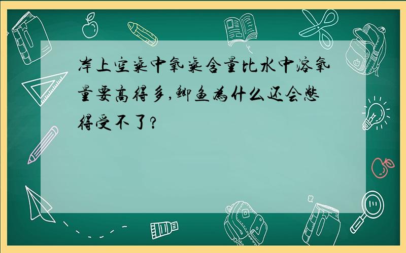 岸上空气中氧气含量比水中溶氧量要高得多,鲫鱼为什么还会憋得受不了?