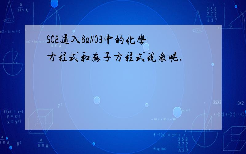 SO2通入BaNO3中的化学方程式和离子方程式现象呢,