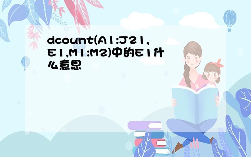 dcount(A1:J21,E1,M1:M2)中的E1什么意思