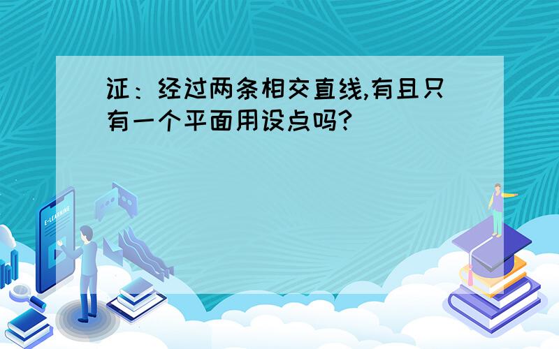 证：经过两条相交直线,有且只有一个平面用设点吗?