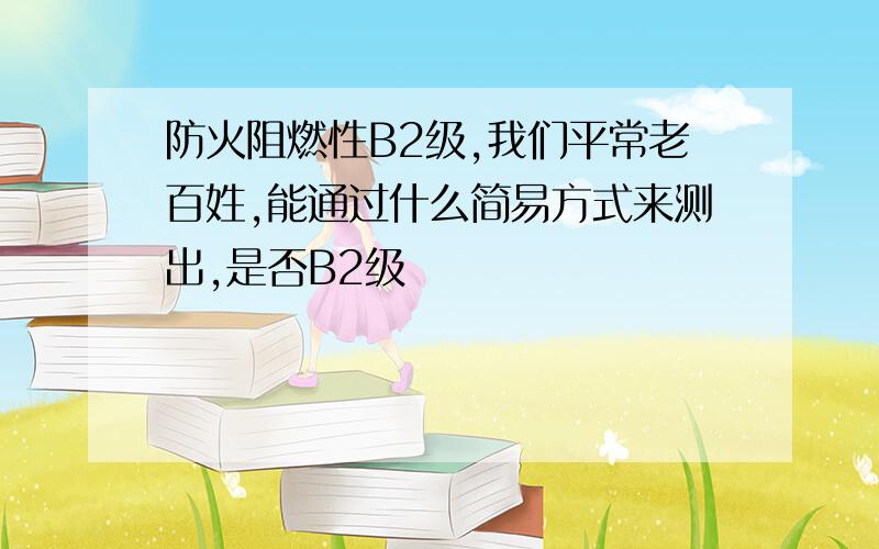 防火阻燃性B2级,我们平常老百姓,能通过什么简易方式来测出,是否B2级