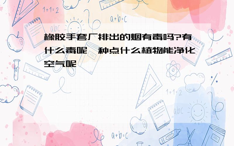 橡胶手套厂排出的烟有毒吗?有什么毒呢,种点什么植物能净化空气呢