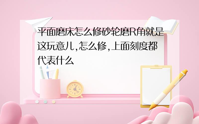 平面磨床怎么修砂轮磨R角就是这玩意儿,怎么修,上面刻度都代表什么