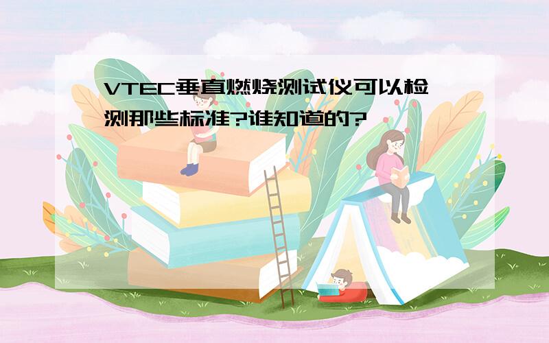 VTEC垂直燃烧测试仪可以检测那些标准?谁知道的?