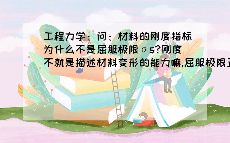 工程力学：问：材料的刚度指标为什么不是屈服极限σs?刚度不就是描述材料变形的能力嘛,屈服极限正好符合啊!