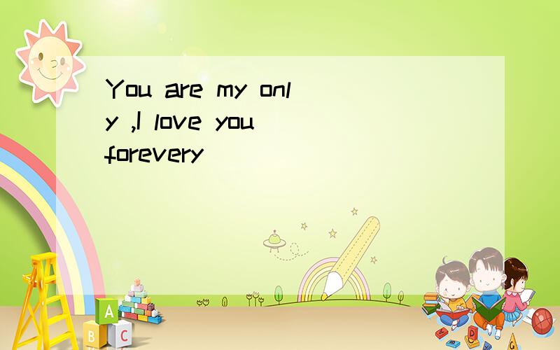 You are my only ,I love you forevery