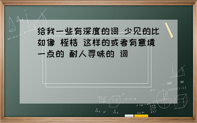 给我一些有深度的词 少见的比如像 桎梏 这样的或者有意境一点的 耐人寻味的 词