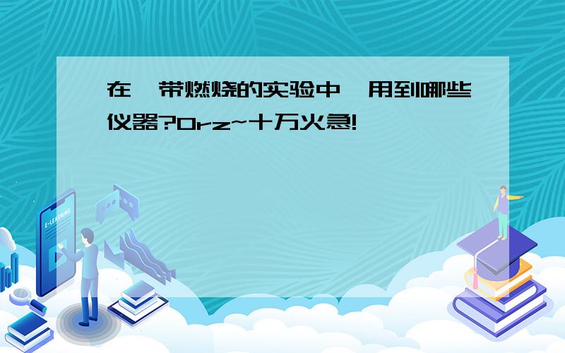 在镁带燃烧的实验中,用到哪些仪器?Orz~十万火急!