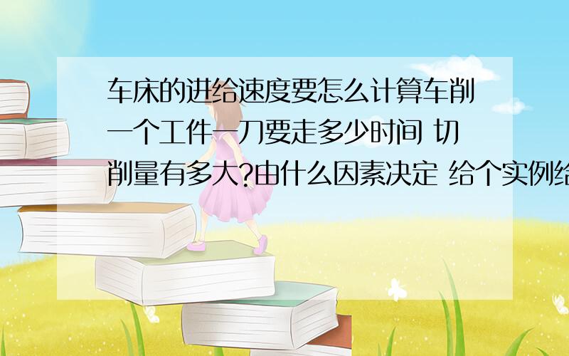 车床的进给速度要怎么计算车削一个工件一刀要走多少时间 切削量有多大?由什么因素决定 给个实例给说说吧 材料按HT200 给个50Rad/min 1600的直径吧