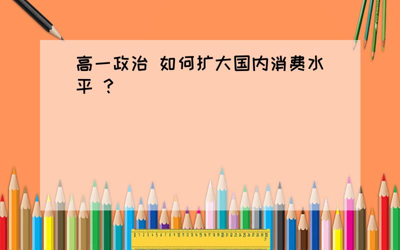 高一政治 如何扩大国内消费水平 ?