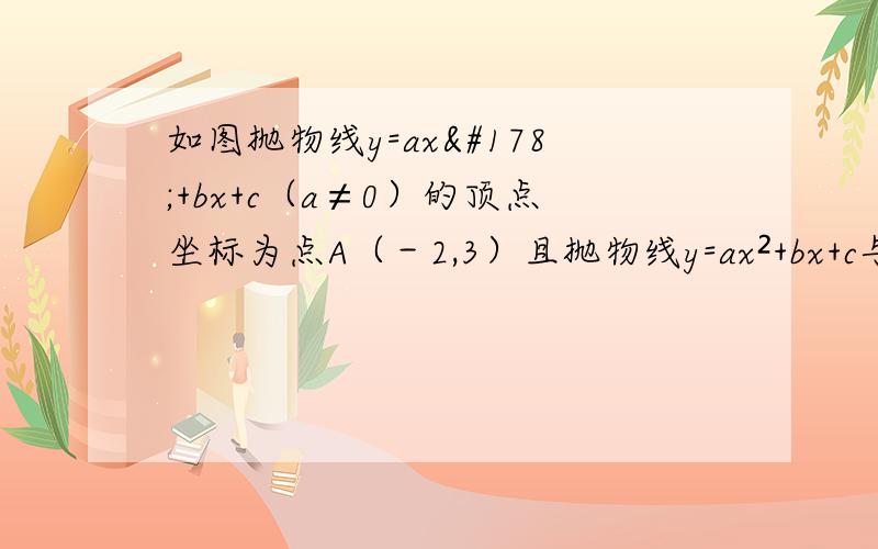 如图抛物线y=ax²+bx+c（a≠0）的顶点坐标为点A（－2,3）且抛物线y=ax²+bx+c与y轴交与B(0,2)(1)求该抛物线对应解析式.（2）在x轴上是否存在点P,使△PAB为等腰三角形?若存在,请求出点P的坐标