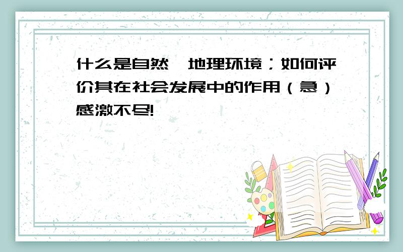 什么是自然,地理环境；如何评价其在社会发展中的作用（急）感激不尽!