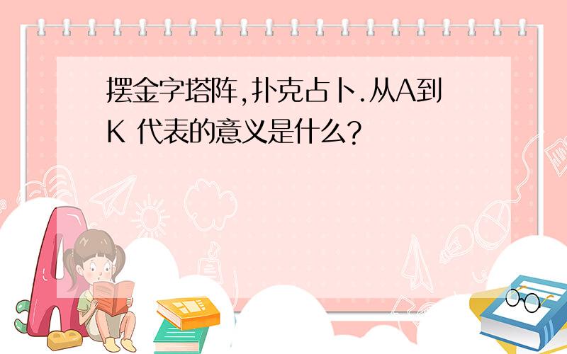 摆金字塔阵,扑克占卜.从A到K 代表的意义是什么?