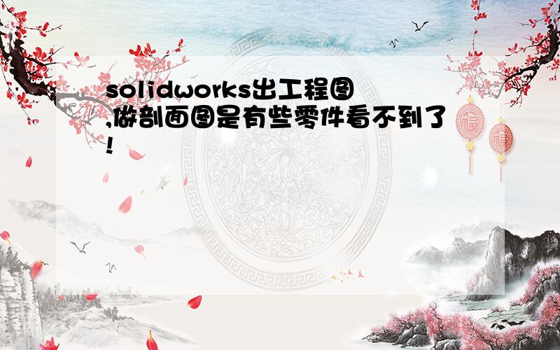 solidworks出工程图,做剖面图是有些零件看不到了!