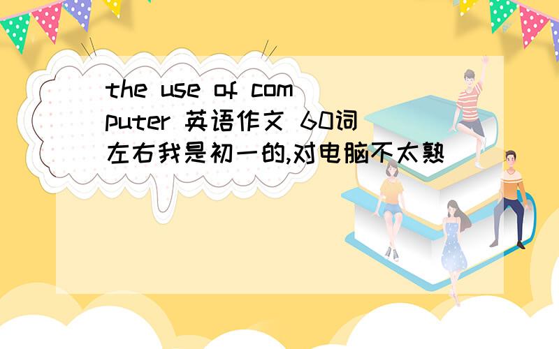 the use of computer 英语作文 60词左右我是初一的,对电脑不太熟