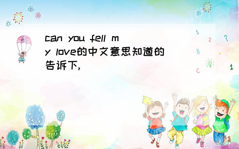 can you fell my love的中文意思知道的告诉下,