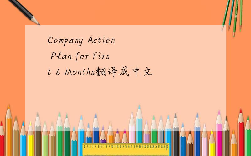 Company Action Plan for First 6 Months翻译成中文