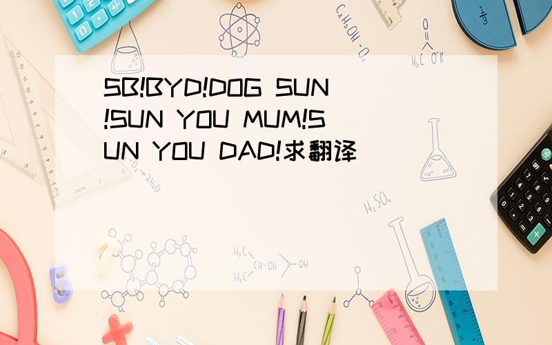 SB!BYD!DOG SUN!SUN YOU MUM!SUN YOU DAD!求翻译