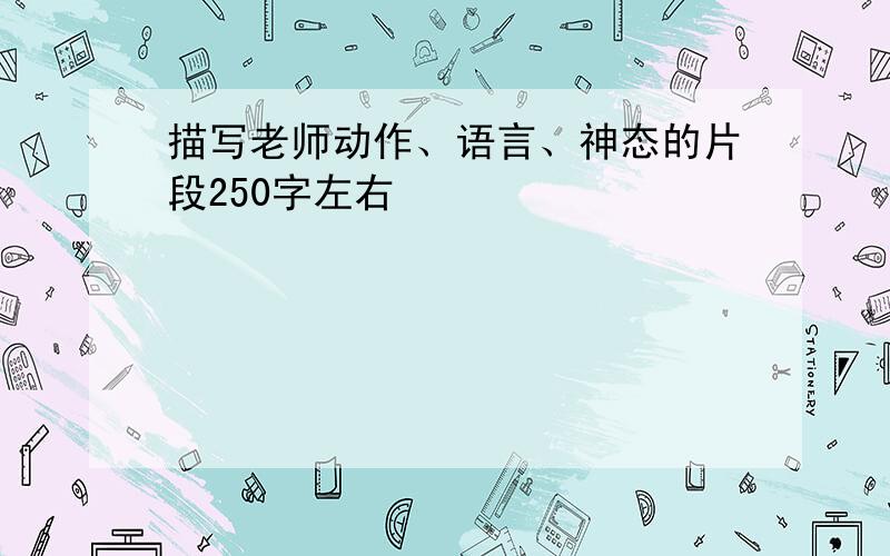 描写老师动作、语言、神态的片段250字左右