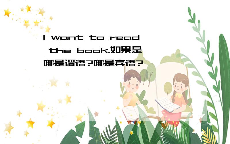 I want to read the book.如果是,哪是谓语?哪是宾语?