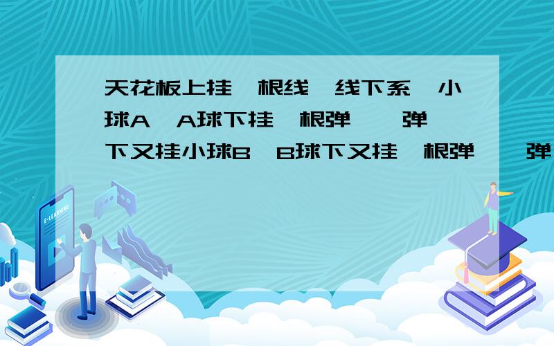 天花板上挂一根线,线下系一小球A,A球下挂一根弹簧,弹簧下又挂小球B,B球下又挂一根弹簧,弹簧下又挂小球C,问把BC之间的弹簧剪断,在剪断的一瞬间,但是我认为线的拉力会变的，为什么？