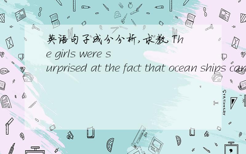 英语句子成分分析,求教,The girls were surprised at the fact that ocean ships can sail up the Great lakes.请问 that ocean ships can sail up the Great lakes.为什么不是定语修饰the fact而是同位语呢?