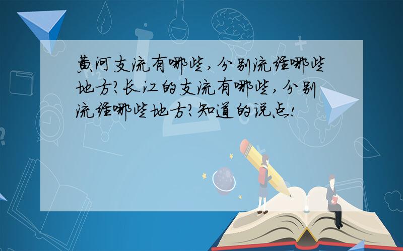 黄河支流有哪些,分别流经哪些地方?长江的支流有哪些,分别流经哪些地方?知道的说点!