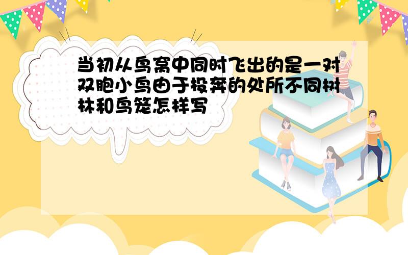 当初从鸟窝中同时飞出的是一对双胞小鸟由于投奔的处所不同树林和鸟笼怎样写