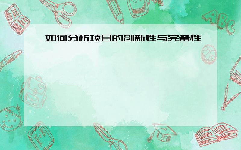 如何分析项目的创新性与完备性