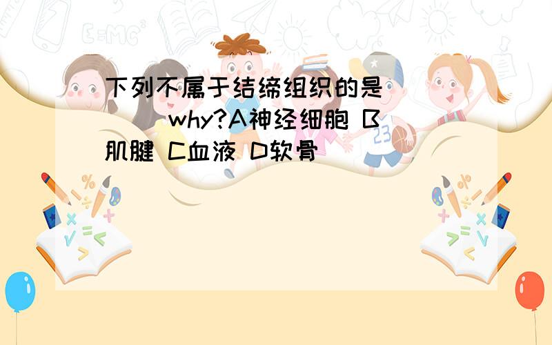 下列不属于结缔组织的是_____ why?A神经细胞 B肌腱 C血液 D软骨